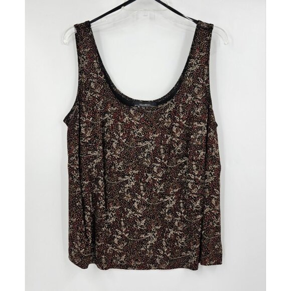 Alex Evenings Metallic 3 Piece Blazer/Tank/Skirt Abstract Shades of Brown Sz 1X - Picture 6 of 8